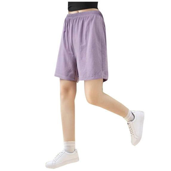 STETMN Little Girls Running Shorts Loose Elastic Waist Summer Short Dry Fit Athletic Solid Shorts