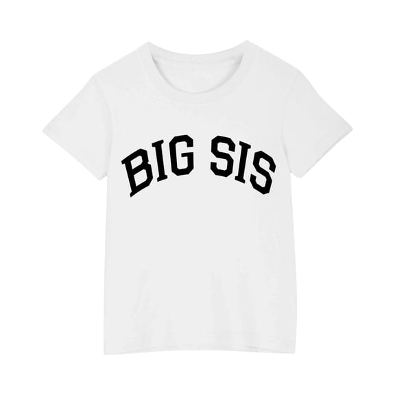 STETMN Little Girls Short Sleeve Tops BIG SIS Letter Print Tee Casual Summer T-Shirt for 3-10Y