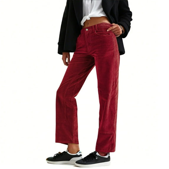 STETMN Loose Wide Leg Pants for Women High Waist Tailored Button Down with Pockets Pants