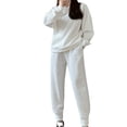 thumbnail image 1 of STETMN Lounge Sets for Women Crewneck Long Sleeve Sweatshirt Textured Jogger Sweatpant Cozy Tracksuit, 1 of 6