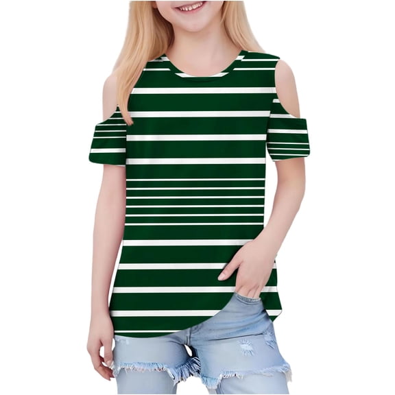 STETMN Off Shoulder Casual Tee for Girls: Cute Short Sleeve Baggy Summer Top, Breathable Fabric