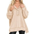 thumbnail image 1 of STETMN Oversized Sweatshirt for Women Casual Button Henley Neck Pullover Tops Fall Fashion Cozy Outfits, 1 of 6