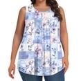 thumbnail image 1 of STETMN Oversized Tank Top for Women Casual Print Crewneck Tops Sleeveless Loose Summer Tee, 1 of 7