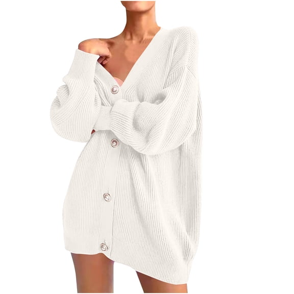 STETMN Plus Size Women's Button Down Sweater Casual Loose Long Sleeve Tops Fall Cozy Knitwear Shirt