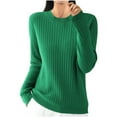 thumbnail image 1 of STETMN Ribbed Knit Sweater for Women Comfy Long Sleeve Tops Crew Neck Going Out Fall Shirt, 1 of 3