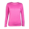 thumbnail image 1 of STETMN Round Neck T-Shirt for Women Casual Solid Long Sleeve Tee Fall Loose Laying Basic Top, 1 of 4