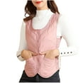 thumbnail image 1 of STETMN Sleeveless Down Vest for Women Lightweight Quilted Ruched Vest Fall Winter Thicked Warm Vests, 1 of 4