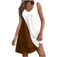 thumbnail image 1 of STETMN Sleeveless Tank Dress for Women Color Block Crewneck Loose Beach Vacation Sundress, 1 of 5