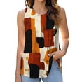 thumbnail image 1 of STETMN Summer Loose Tank Top for Women Beachwear Boho Print Ruched Tee Sleeveless Casual Tunic Tops, 1 of 5
