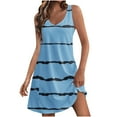 thumbnail image 1 of STETMN Summer Tank Dress for Women Print Casual Sundress Boho Beachwear Mini Dresses with Pocket, 1 of 6