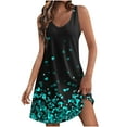 thumbnail image 1 of STETMN Summer Tank Dress for Women Print Casual Sundress Boho Beachwear Mini Dresses with Pocket, 1 of 6