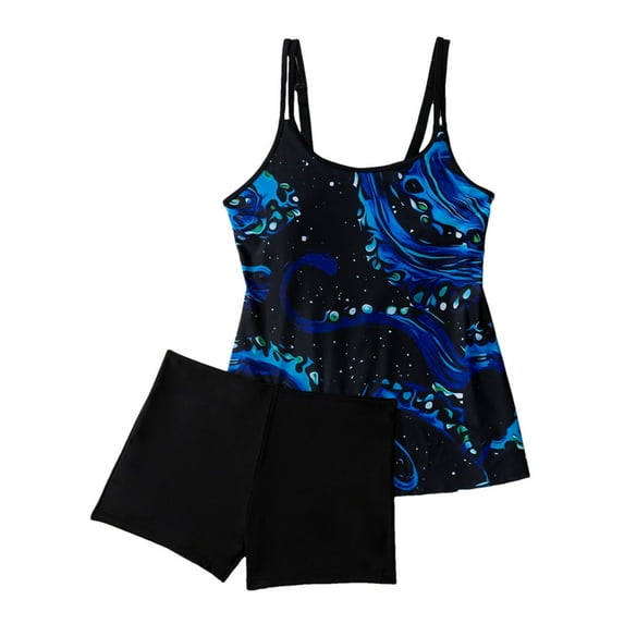 STETMN Two Piece Tankini Swimsuits for Women V Neck Tankini Top with Bottom Bathing Suit