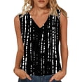 thumbnail image 1 of Sleeveless V Neck Tank Tops for Women Abstract Dot Print Casual Summer Loose Fit Tunic Shirts Daily Black XXL, 1 of 6