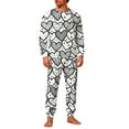thumbnail image 1 of STETMN Valentine's Day Couple Pajamas Men's Heart Print Long Sleeve Top and Baggy Pants Cozy Outfit, 1 of 5