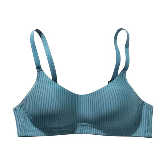 SPZTSX Wirefree Light Support T Shirt Bras for Women Ribbed V Neck Soft Breathable Comfort Everyday Bra