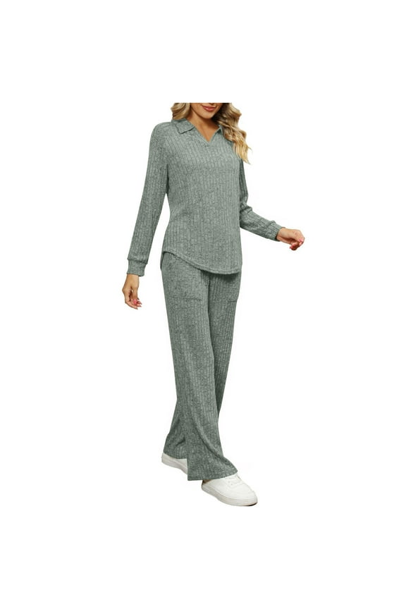 Women 2 Piece Outfits 2025 Outfit Winter Lined Tracksuit Warm Up Sweatshirt and Sweatpants Sets