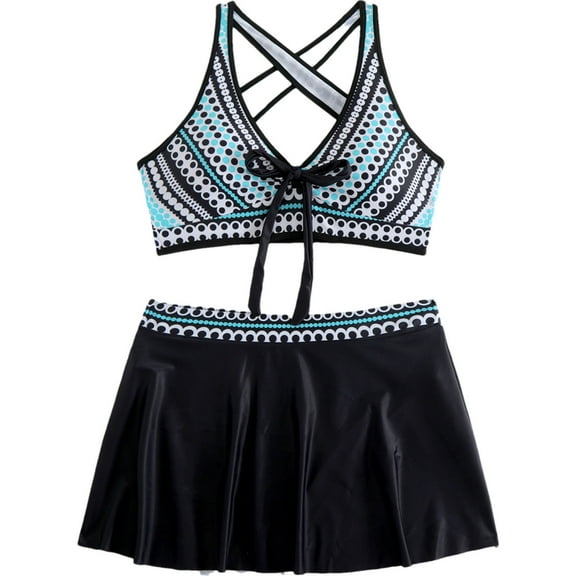 STETMN Women High Waisted Bikini Sets Two Piece Swimsuit Bathing Suit with Swim Skirts Swimwear