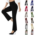 thumbnail image 1 of STETMN Women Stretchy Straight Dress Pants Regular/Tall Bootcut Elastic Waist Pull On Work Slacks, 1 of 9