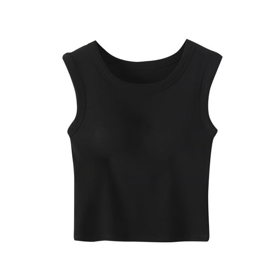 STETMN Women Tank Tops Round Neck Sleeveless Summer Trendy Casual Basic Organic Cotton Summer Clothes
