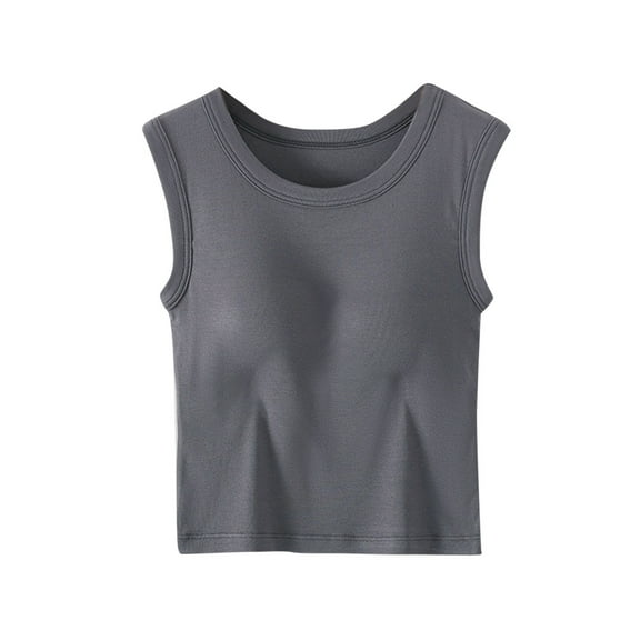 STETMN Women Tank Tops Round Neck Sleeveless Summer Trendy Casual Basic Organic Cotton Summer Clothes