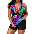 thumbnail image 1 of STETMN Women's 3 Piece Tankini Swimsuits Tummy Control Tank Top with Bra Shorts Swimwear Bathing Suits, 1 of 7