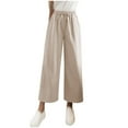 thumbnail image 1 of STETMN Women's Baggy Pants Wide Leg Trouser Solid High Waist Tie Pant Spring Summer Trousers, 1 of 4