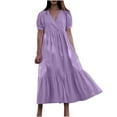 thumbnail image 1 of STETMN Women's Casual Plus Size Dress Casual Loose Pockets Long Dress Short Sleeve Split Maxi Dresses, 1 of 8