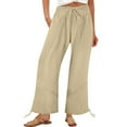 thumbnail image 1 of STETMN Women's Casual Wide Leg Pants Drawstring Elastic Waist Loose Fit Comfy Trousers with Pocket, 1 of 5