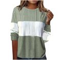 thumbnail image 1 of STETMN Women's Color Block Sweater Striped Crewneck Loose Pullover Top Knitted Long Sleeve Shirts, 1 of 6
