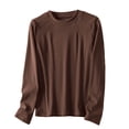 thumbnail image 1 of STETMN Women's Fall Ribbed Knit Tops Casual Crew Neck Solid Shirt Loose Soft Layer T-Shirt, 1 of 4