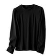 thumbnail image 1 of STETMN Women's Fall Ribbed Knit Tops Casual Crew Neck Solid Shirt Loose Soft Layer T-Shirt, 1 of 4