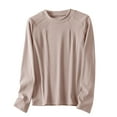 thumbnail image 1 of STETMN Women's Fall Ribbed Knit Tops Casual Crew Neck Solid Shirt Loose Soft Layer T-Shirt, 1 of 4