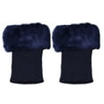thumbnail image 1 of STETMN Women's Faux Fur Boot Cuffs Winter Knitted Short Leg Warmers Furry Boot Cover, 1 of 3