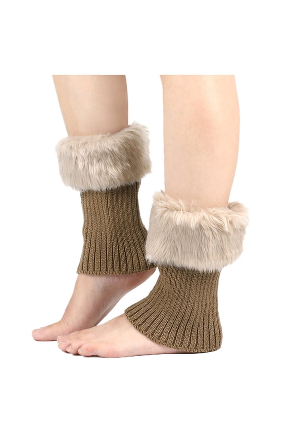 Women's Fuzzy Boot Cuff Toppers Socks Winter Warm Crochet Short Leg Warmer
