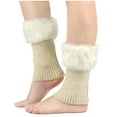 thumbnail image 1 of STETMN Women's Fuzzy Boot Cuff Toppers Socks Winter Warm Crochet Short Leg Warmer, 1 of 3