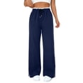 thumbnail image 1 of STETMN Women's High Waist Sweatpant Elastic Waist Loose Pant Straight Leg Casual Trousers with Pocket, 1 of 7