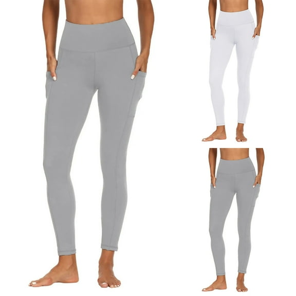 STETMN Women's High Waist Yoga Pant Tummy Control Slim Leggings Workout Casual Tights with Pocket
