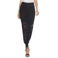 thumbnail image 1 of STETMN Women's Lace Sheer Pants Long Club Wear Pants Elastic Waist Trendy Trousers, 1 of 7