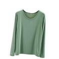 thumbnail image 1 of STETMN Women's Long Sleeve Basic Top Casual Crew Neck Modal Shirts Loose Plain Fall Layer T-Shirt, 1 of 6