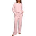 thumbnail image 1 of STETMN Women's Lounge Sets Oversized Crewneck Side Slit Tops Drawstring Wide Leg Sweatpants Outfits, 1 of 6