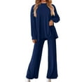 thumbnail image 1 of STETMN Women's Lounge Sets Oversized Side Slit Top High Waist Wide Leg Pants Fall Outfits, 1 of 8