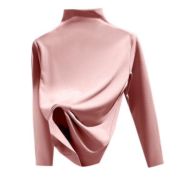 STETMN Women's Mock Neck Shirt Loose Fit Long Sleeve Layer Tops Lightweight Solid Warm T-Shirt