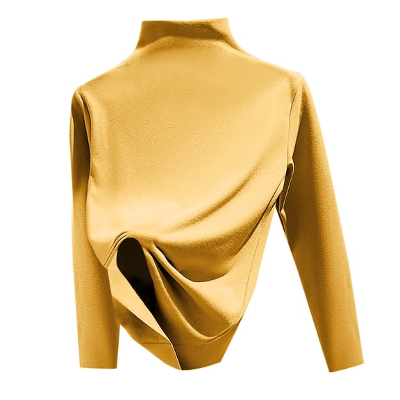 STETMN Women's Mock Neck Shirt Loose Fit Long Sleeve Layer Tops Lightweight Solid Warm T-Shirt