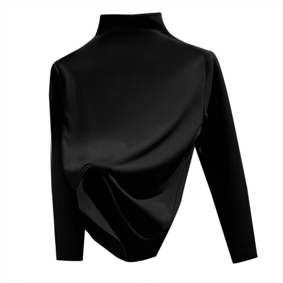 STETMN Women's Mock Neck Shirt Loose Fit Long Sleeve Layer Tops Lightweight Solid Warm T-Shirt