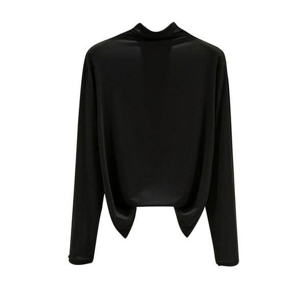 STETMN Women's Mock Neck Tops Loose Fit Solid Soft Shirts Lightweight Fall Layer T-Shirt