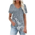 thumbnail image 1 of STETMN Women's Short Sleeve Tops Trendy Print T-shirt Loose Spring Summer Crewneck T-shirts, 1 of 4