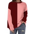 thumbnail image 1 of STETMN Women's Striped Oversized Sweater Long Sleeve Knitted Shirt Loose Color Block Pullover Top, 1 of 3