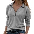 thumbnail image 1 of STETMN Women's Sweatshirt Half Zip Casual Long Sleeve Pullover Tops Lightweight Fall Tees, 1 of 7