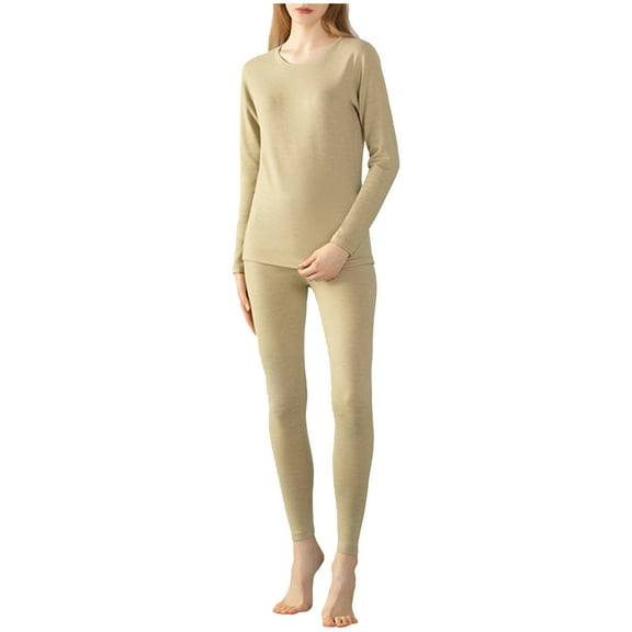STETMN Women's Thermal Pajama Set Winter Long Sleeve Tight Top Slim Comfy Pant Nightwear Outfit