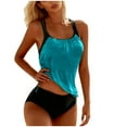 thumbnail image 1 of STETMN Women's Two Piece Tankini Swimsuit Bathing Suits Racerback Side Drawstring Swim Tank Tops with Shorts Swimwear, 1 of 5